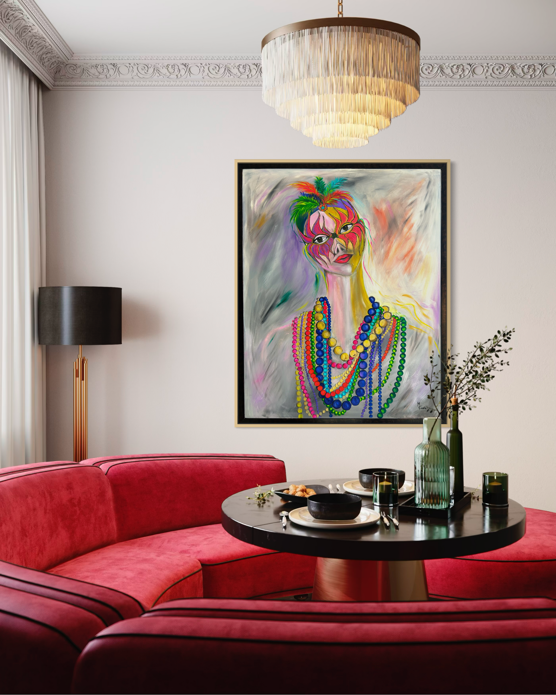 Dreamer No.11 | Fragments Beneath the Mask |48"x60" | Oil on Canvas