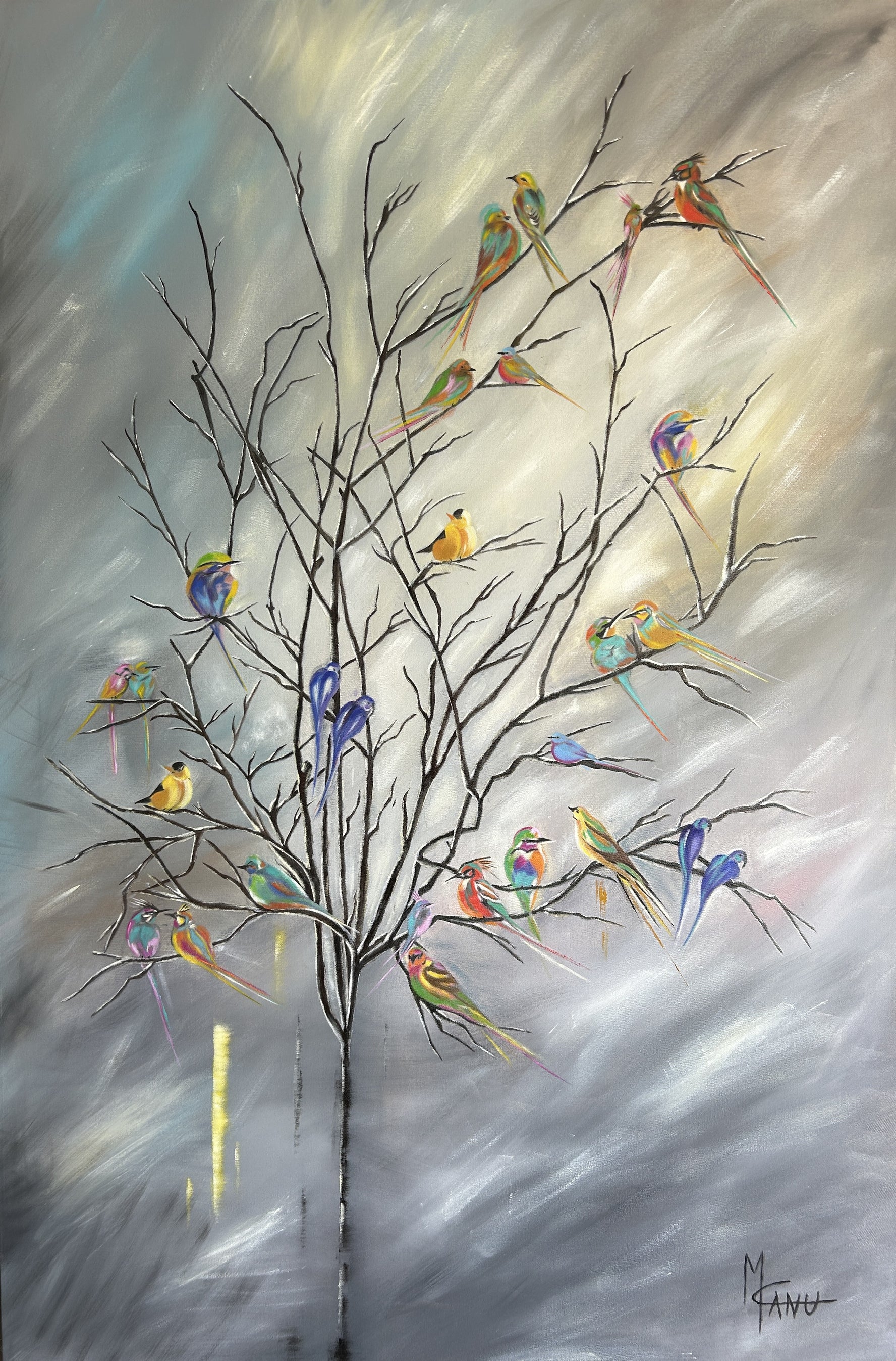 "Feathers" | 40"x60" | Mixed Media