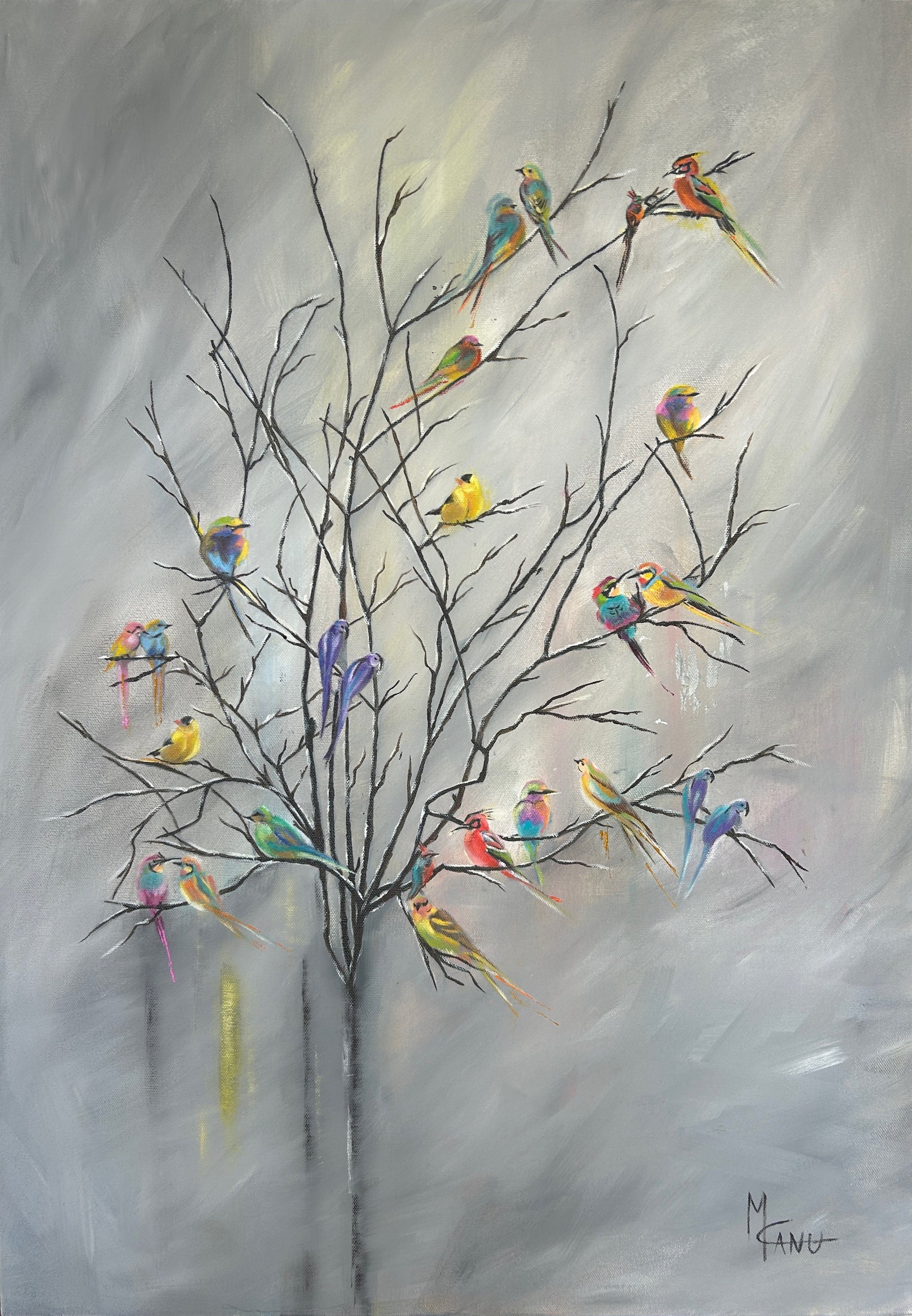 Feathers | 20"x 28"| Mixed Media
