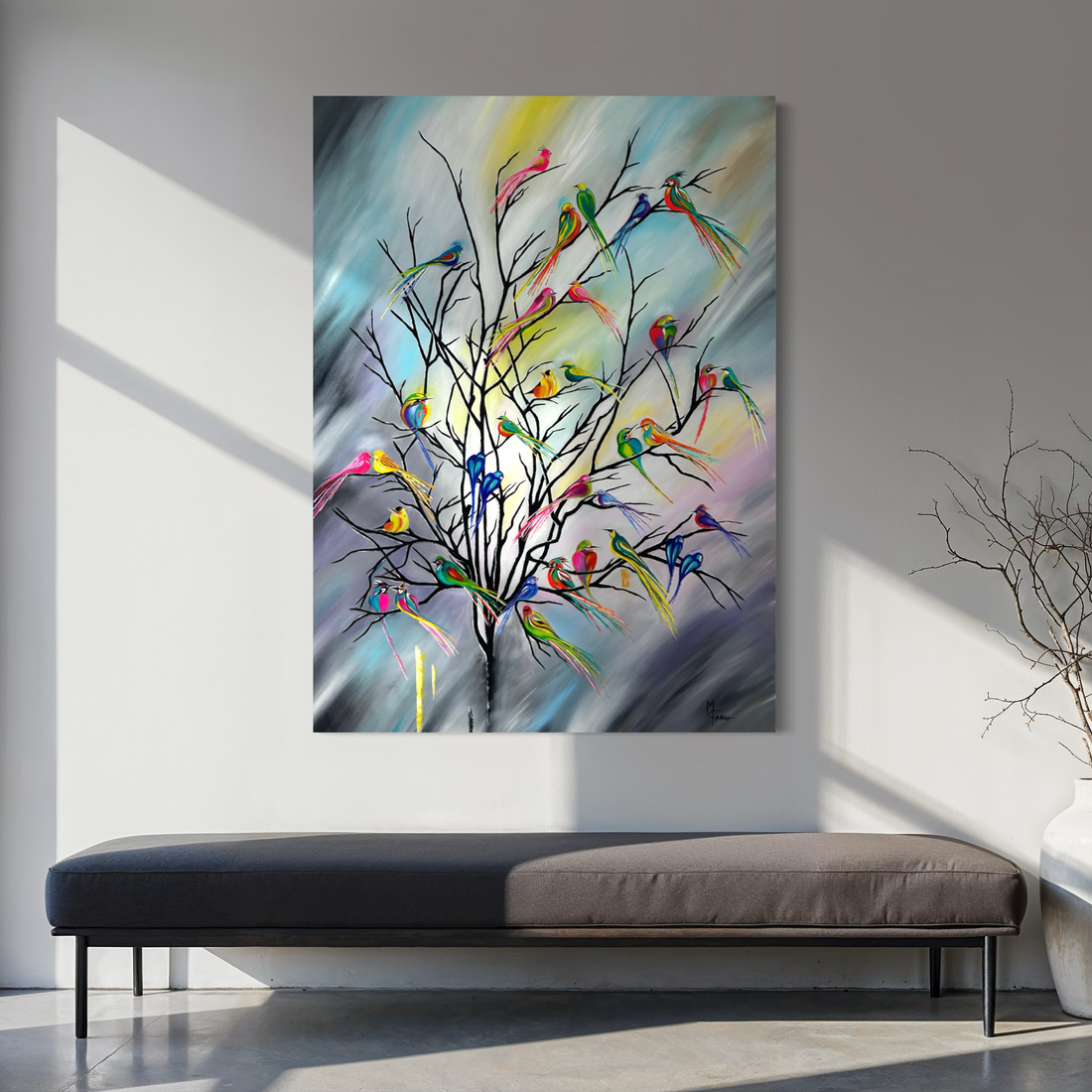 Feathers | 40"x55"| Custom Embellished Giclee | Limited Edition 01/1 | Mixed Media