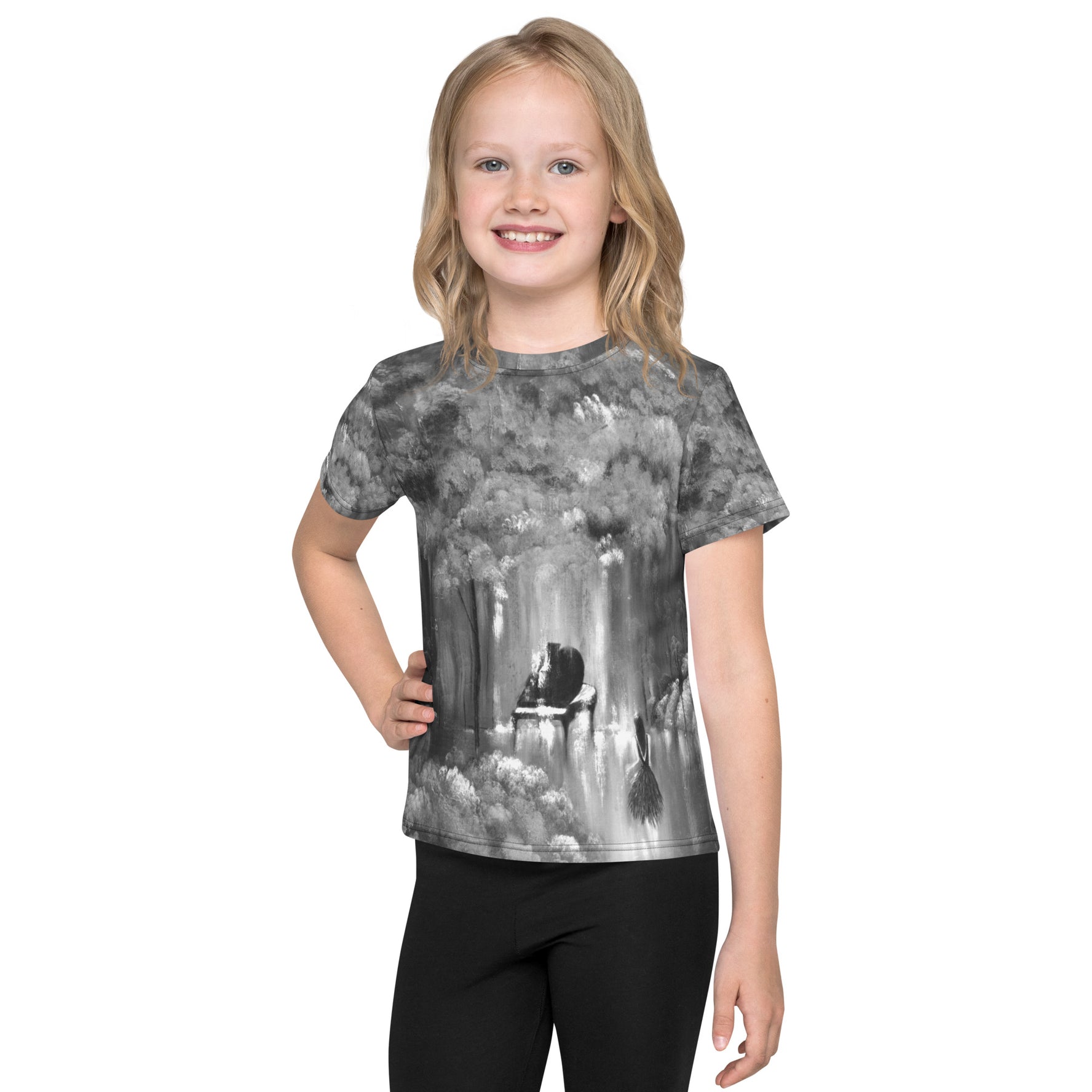 Rebus The Garden Day 1 Black and White | Kids T-shirt