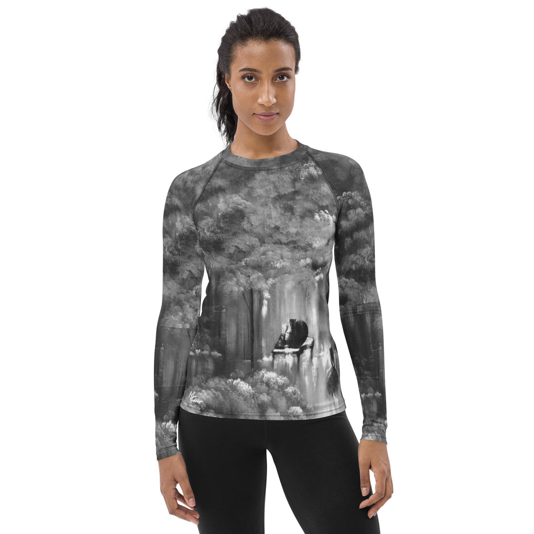 Rebus Black and White Rash Vest
