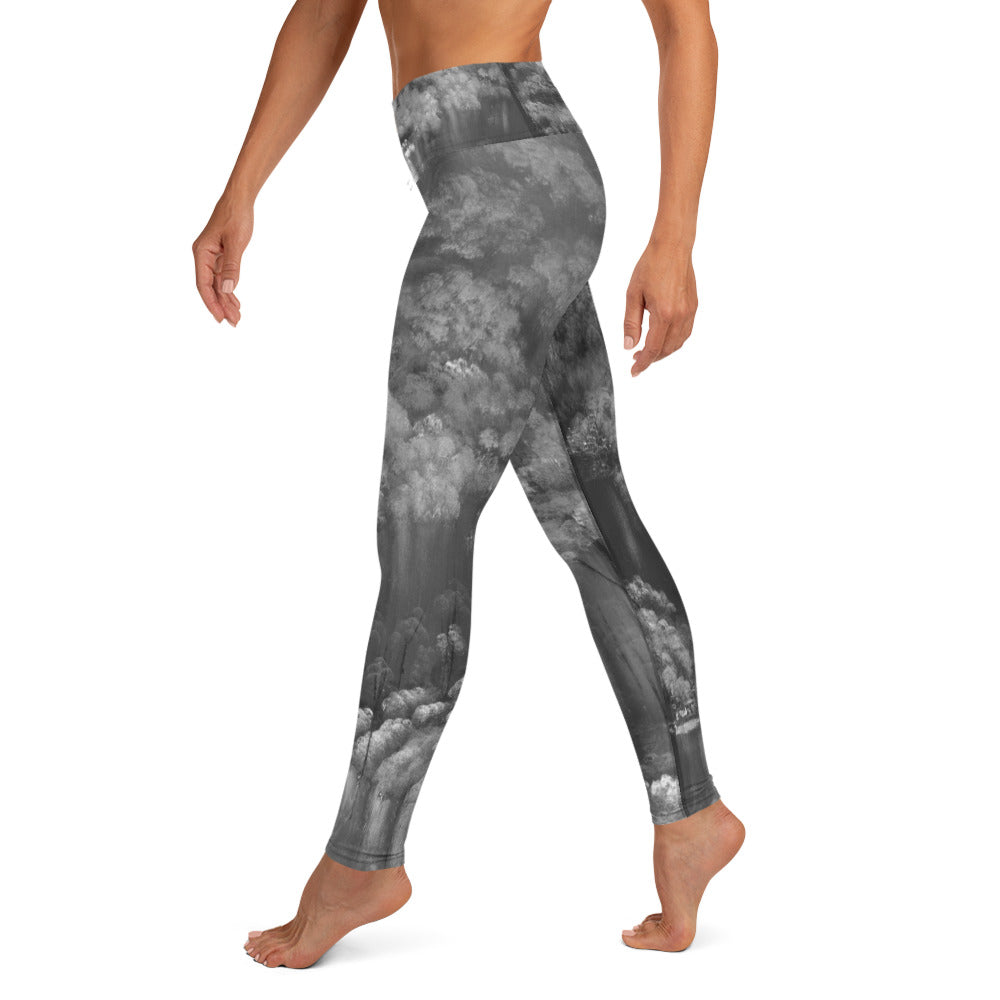 Rebus Black and White Yoga Leggings