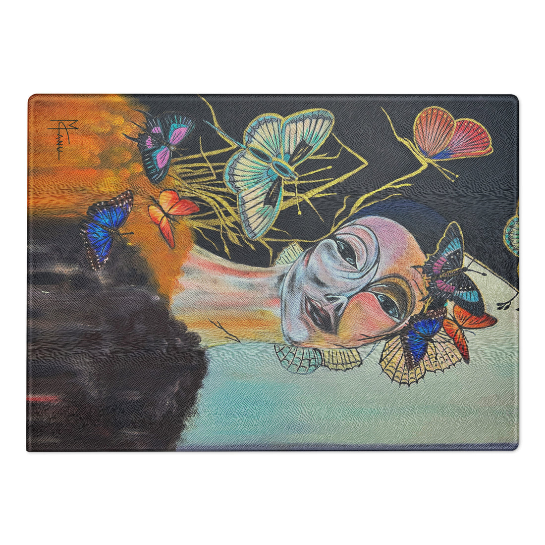 Butterfly Dreamer | Glass cutting board
